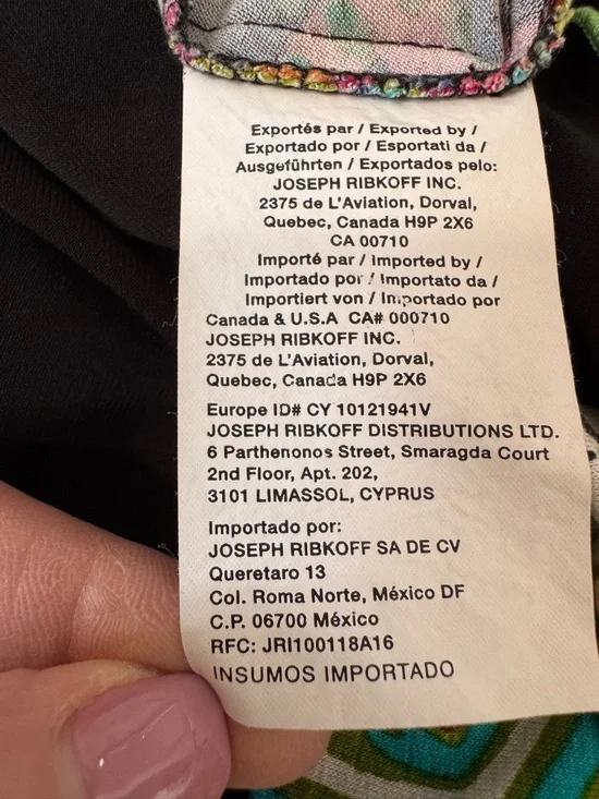 Joseph Ribkoff Midi Dress Multicolour Sleeveless Artsy Tiered Ruffle. Sz 14 - Picture 11 of 11